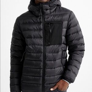 Simons Black Tech Puffer Jacket